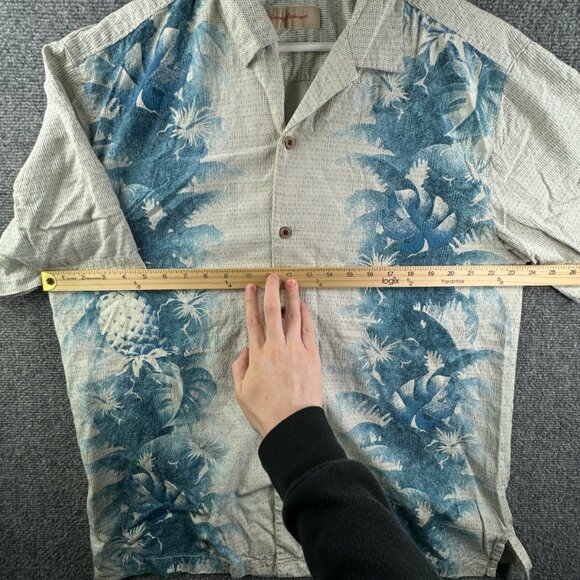 Tommy Bahama Mens Cotton Silk Button Up Shirt Short Sleeve Hawaii Floral Large - Picture 4 of 14